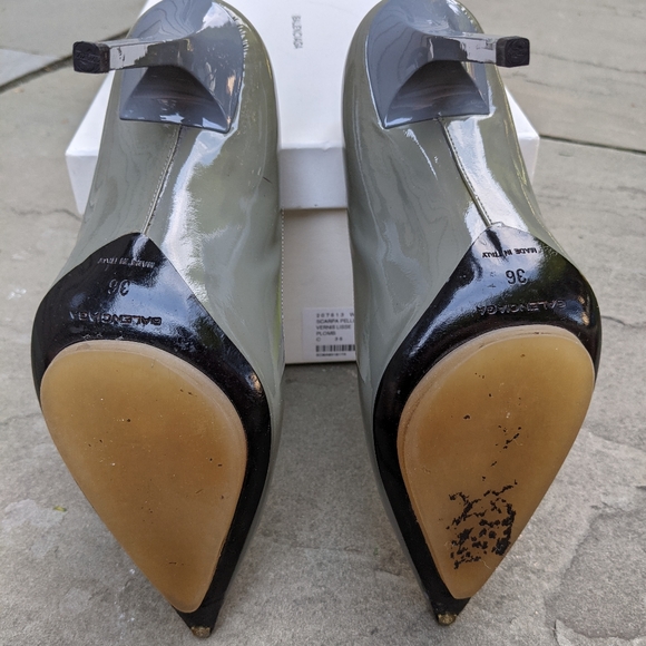 Balenciaga Gray Patent Leather Heels - Picture 6 of 10